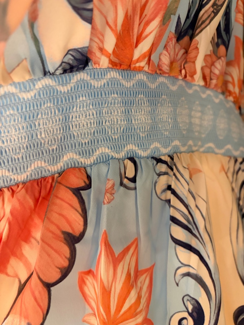 Cupshe Light Blue and Cream Floral Maxi Dress - Picture 11 of 16